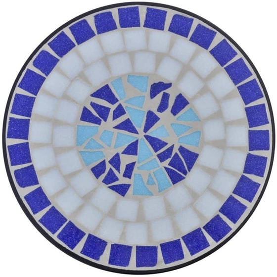 Τραπεζαρία Εξωτερικού Χώρου Βοηθητική VidaXL από Σίδηρο φ30x60 cm - Μπλε/Λευκή image 1