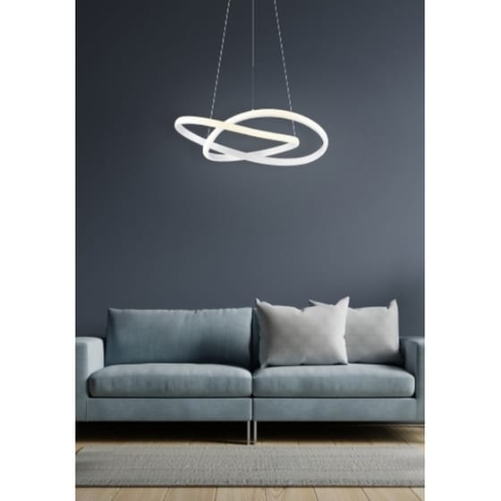 Trio Lighting Course Κρεμαστό Φωτιστικό Ασημί LED 60x150εκ. image 2