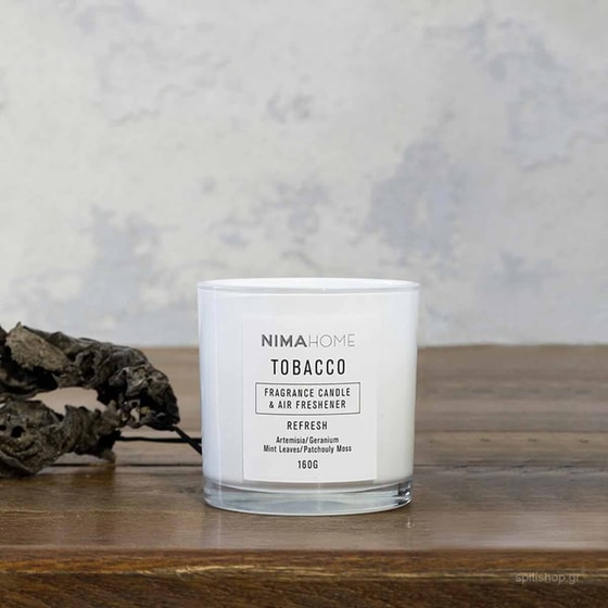 Αρωματικό Κερί Nima Aroma Αντικαπνικό Γυάλινο 160 gr - Tobacco image 1