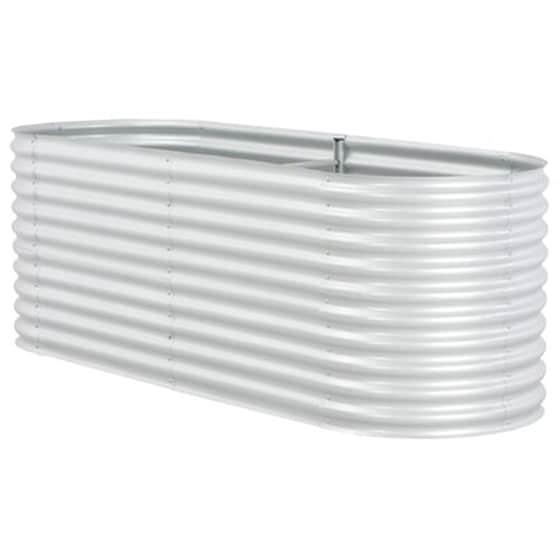 Vidaxl Ζαρντινιέρα Υπερυψωμένη Ασημί 240x80x81 Εκ. Γαλβανισμ. Χάλυβας image 4