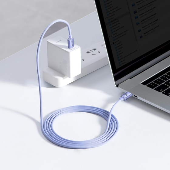 Καλώδιο δεδομένων Baseus Crystal Shine Series Usb-C to Usb-C 100W 2m - Lilac image 6