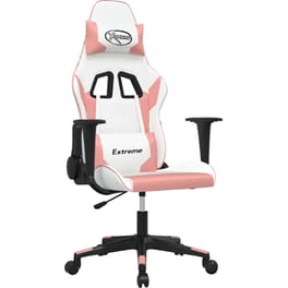 Καρέκλα Gaming VIDAXL 345454 με Ρυθμιζόμενα Μπράτσα από Τεχνητό Δέρμα - Λευκό