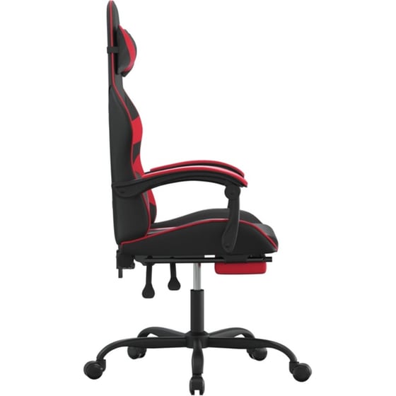 Καρέκλα Gaming VIDAXL 3143855 με Υποπόδιο από Τεχνητό Δέρμα - Μαύρο image 2