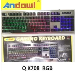 Andowl Q-K708 Gaming Ενσύρματο Πληκτρολόγιο με διακόπτες και RGB φωτισμό (US)