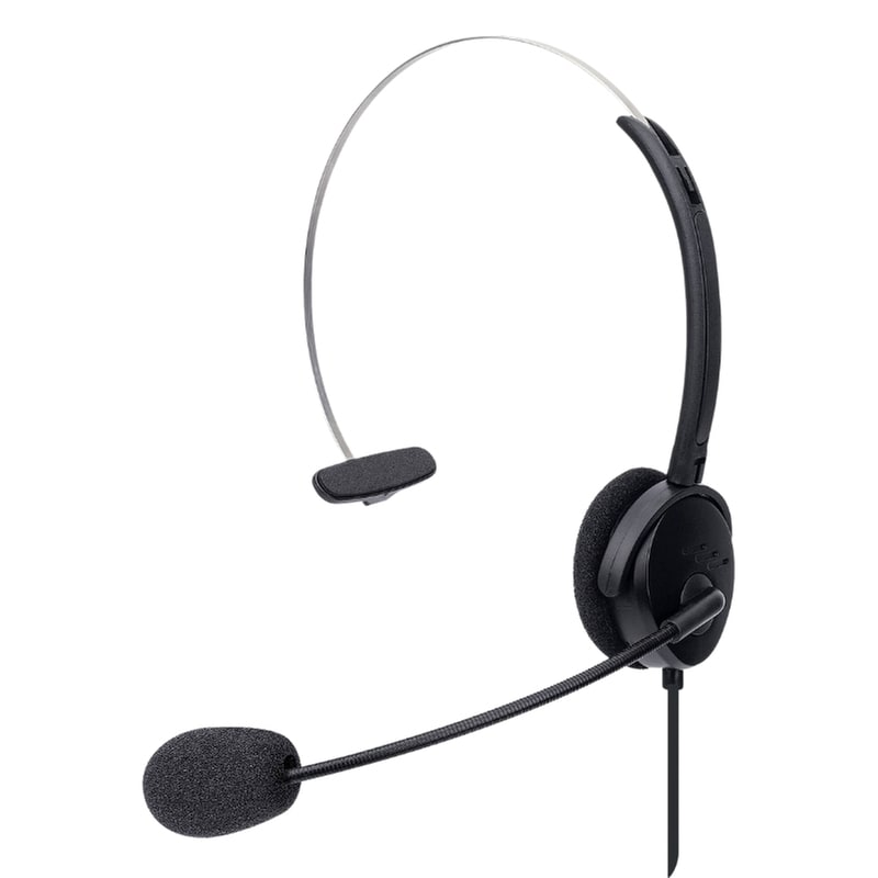 MANHATTAN Ακουστικά Headset Manhattan Mono με Μικρόφωνο - Μαύρο