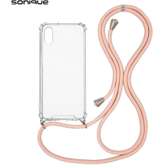 Θήκη Apple iPhone XR - Sonique με Κορδόνι Armor Clear - Ροζ image 0