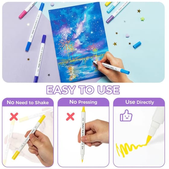 Μαρκαδόροι Σχεδίου Ohuhu&nbsp;Brush & Fine&nbsp;Acrylic&nbsp;(36 Τεμάχια) image 2