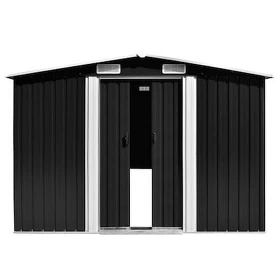 Vidaxl Αποθήκη Κήπου Ανθρακί 257 X 597 X 178 Εκ. Μεταλλική image 4