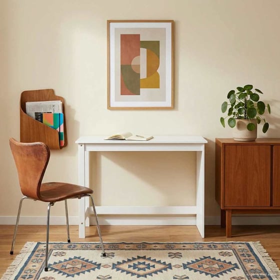Γραφείο VidaXL από Μασίφ Ξύλο Πεύκου 112x50x75 cm - Λευκό image 1
