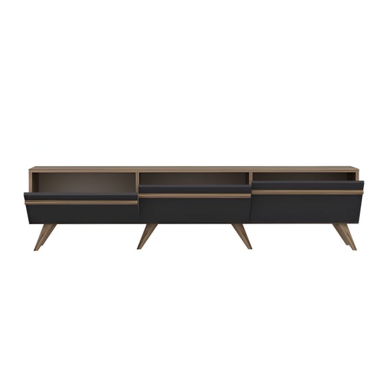 Έπιπλο Τηλεόρασης Melone από Μοριοσανίδα 180x35x42cm - Ανθρακί/Καφέ image 0