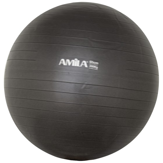 Μπάλα Γυμναστικής Amila Κατάλληλη για Pilates από PVC 1.35 kg 65 cm - Μαύρη image 0