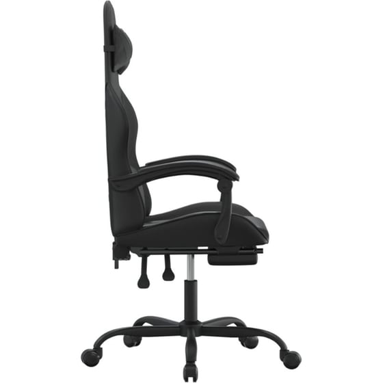 Καρέκλα Gaming VIDAXL 3143862 με Υποπόδιο από Τεχνητό Δέρμα - Μαύρη image 2
