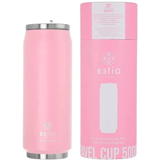 Παγούρι Θερμός Estia Home Art Save The Aegean Blossom Rose 500 ml image 0