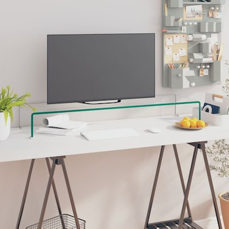 Vidaxl Βάση Τηλεόρασης/οθόνης Διάφανη 100 X 30 X 13 Εκ. Γυάλινη