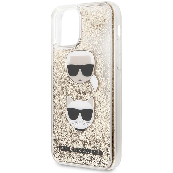 Θήκη Apple iPhone 11 - Karl Lagerfeld Liquid Glitter Case 2 Heads - Black/Glitter Gold image 2