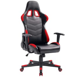 Καρέκλα Gaming Γραφείου Woodwell BF9150 από Τεχνητό Δέρμα - Μαύρη/Κόκκινη