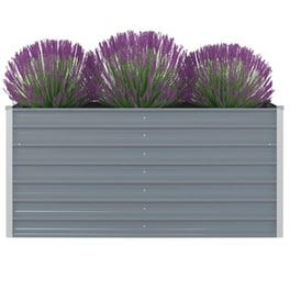 Vidaxl Ζαρντινιέρα Ψηλή Γκρι 160 X 80 X 77 Εκ. Από Γαλβανισμένο Χάλυβα