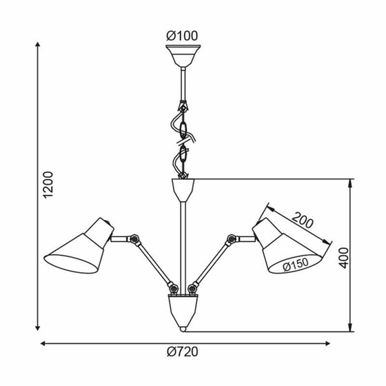 Κρεμαστό Φωτιστικό Οροφής Aca Decor Sol Tnk854573pb - Μαύρο image 1