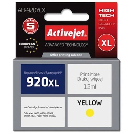 Συμβατό HP 920XL Κίτρινο Μελάνι Εκτυπωτή Ah-920ycx image 0