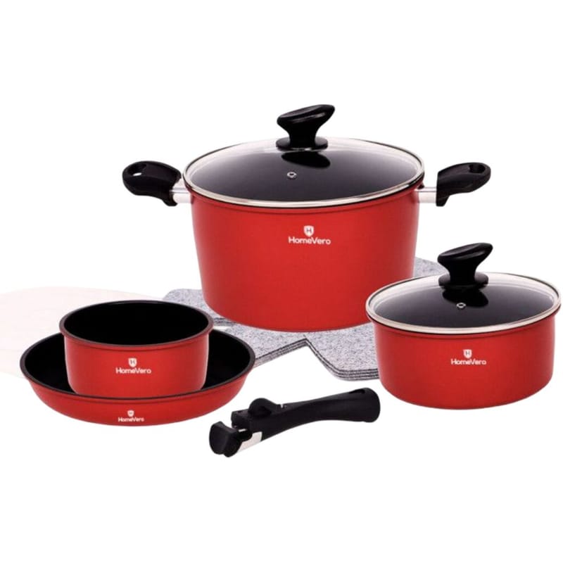 Σετ Μαγειρικά Σκεύη HOMEVERO HV-1013R 13 τμχ Κόκκινο