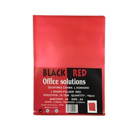 Θήκη Διαφανής Black & Red Τύπου L A4 Κόκκινο (10 Τεμάχια)