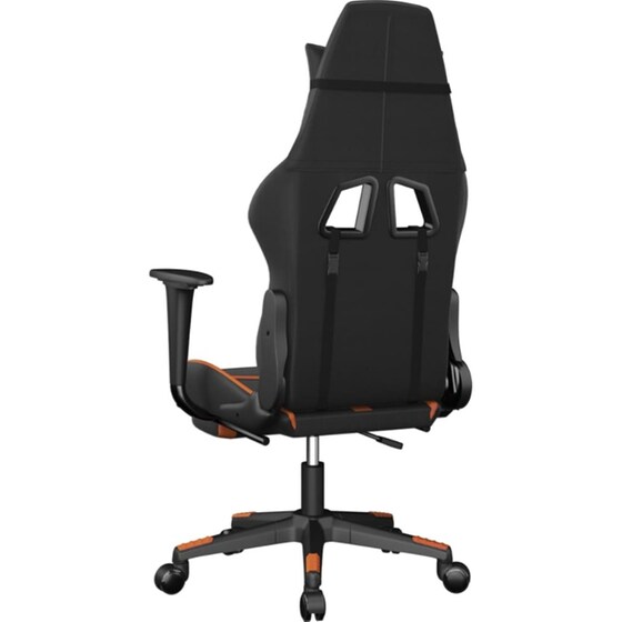 Καρέκλα Gaming VIDAXL 345440 με Υποπόδιο από Τεχνητό Δέρμα - Μαύρο image 3