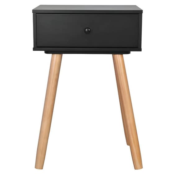 Κομοδίνο Vidaxl Από Μασίφ Ξύλο Πεύκου 2τμχ 40x30x61 cm - Μαύρο Καφέ image 2
