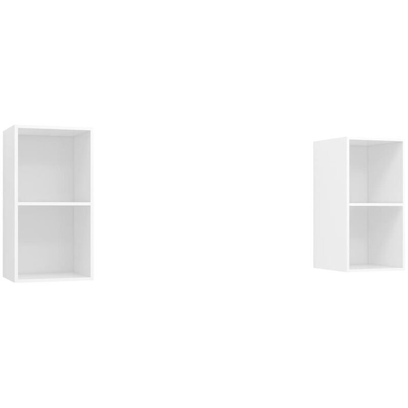 Έπιπλο Τηλεόρασης VidaXL από Μοριοσανίδα 2 Τμχ 37x37x72cm - Λευκό VIDAXL