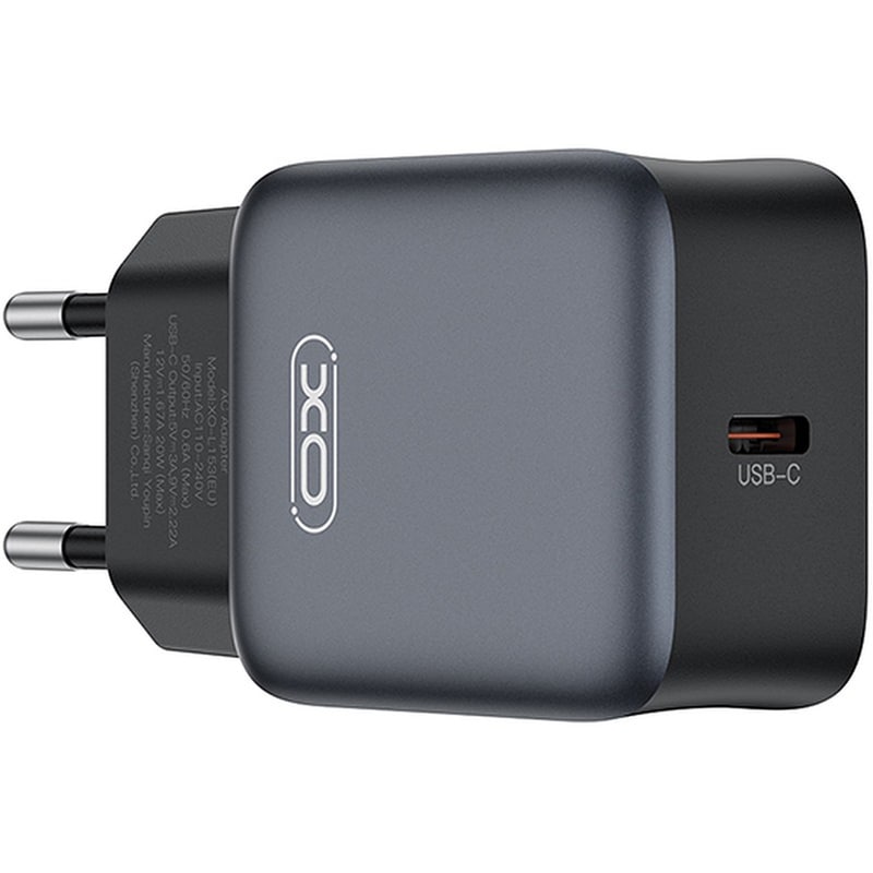 Φορτιστής Πρίζας XO L155 χωρίς Καλώδιο USB-C 30W PD - Μαύρο
