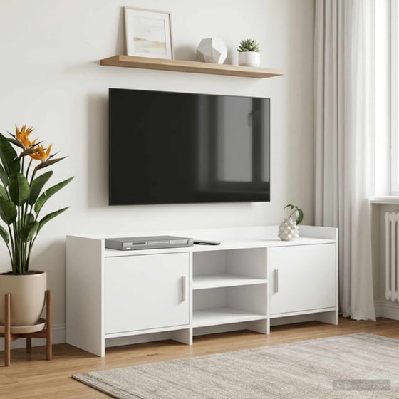 Έπιπλο Τηλεόρασης VidaXL 130 x 33 x 47 cm - Λευκό image 2