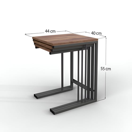 Σετ Βοηθητικά Τραπεζάκια Rea Μεταλλικά 44x40x55 cm - Μαύρα image 3