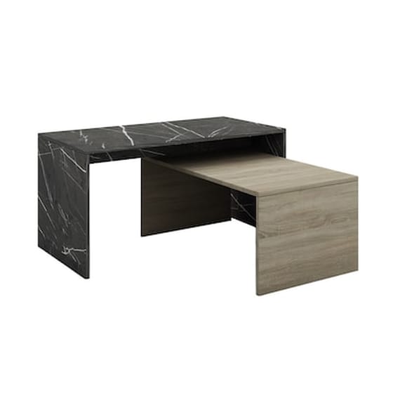 Τραπεζάκι Σαλονιού Liberta Petra Duo από Πετρα 90x45x45cm - Καφέ/Μαύρο image 0