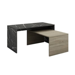 Τραπεζάκι Σαλονιού Liberta Petra Duo από Πετρα 90x45x45cm - Καφέ/Μαύρο