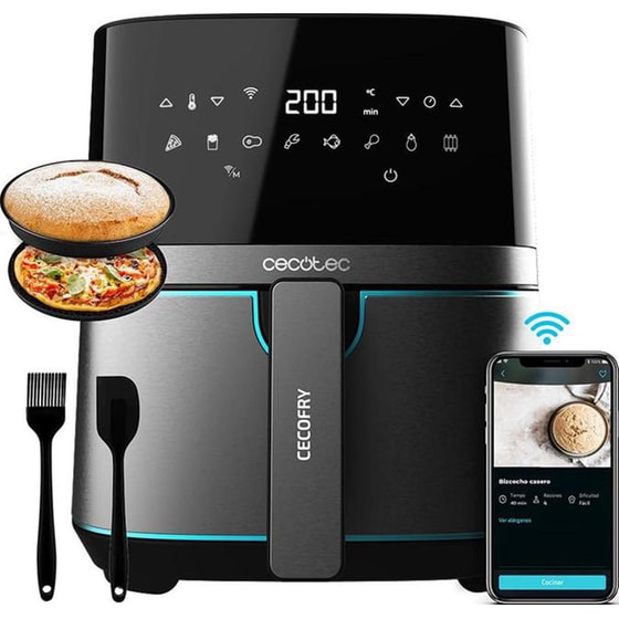 CECOTEC Cecofry Full InoxBlack 5500 Connected Pack CEC-03319  με Αποσπώμενο Κάδο 1700 W 5.5 L Μαύρο Φριτέζα Αέρος image 0