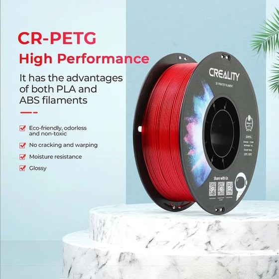 CREALITY Νήμα 3D Εκτυπωτή CR-PETG 1kg 1.75mm - Κόκκινο image 3
