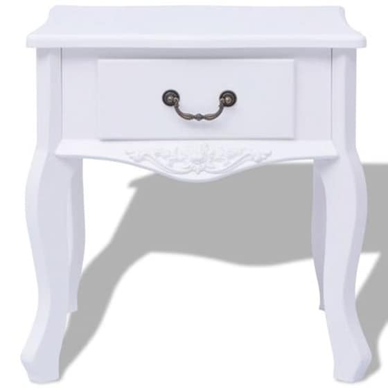Τραπεζάκι Κομοδίνο Vidaxl από MDF 43x33x45,5cm - Λευκό image 2