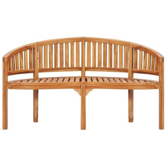 Παγκάκι VidaXL με Καμπυλωτή Πλάτη από Μασίφ Ξύλο Teak 151x62x86cm - Καφέ image 2