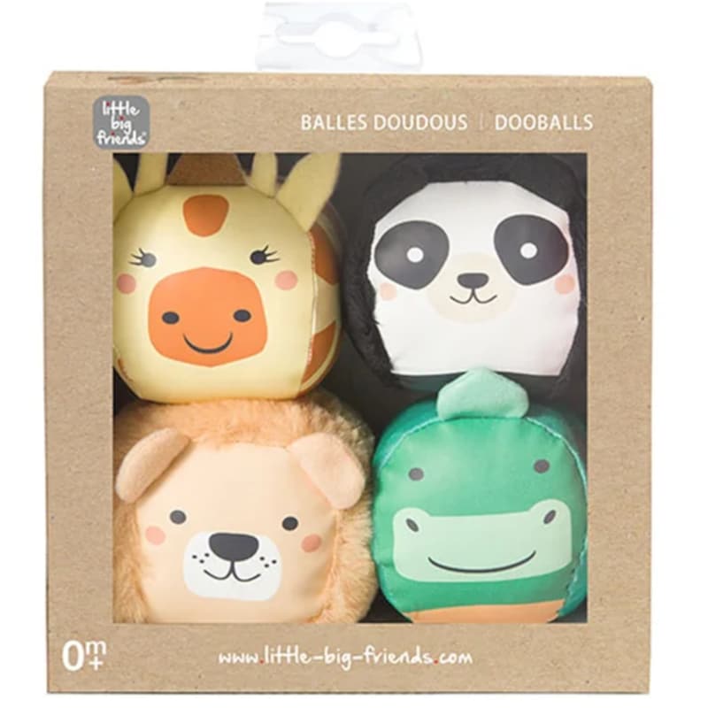 Λούτρινο Ζωάκι Μαλακό Baby To Love Λούτρινα Ζωάκια Dooballs Jungle (σετ 4τμχ)