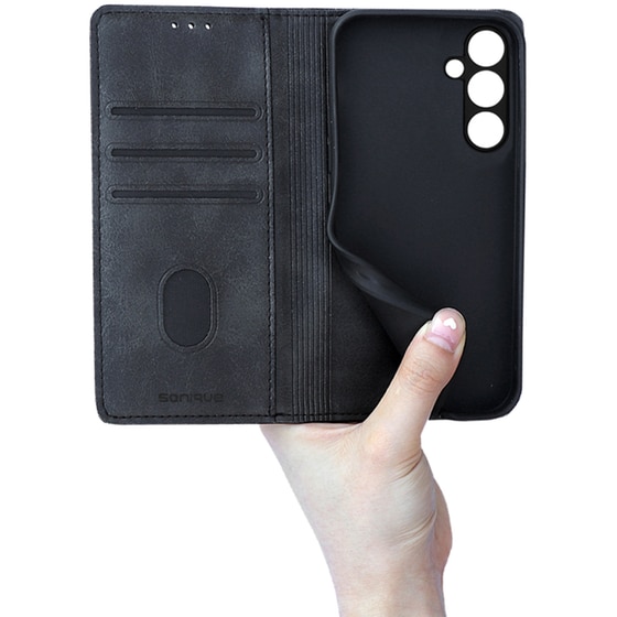 Θήκη Samsung Galaxy A14 - Vintage Magnet Book - Μαύρο image 4