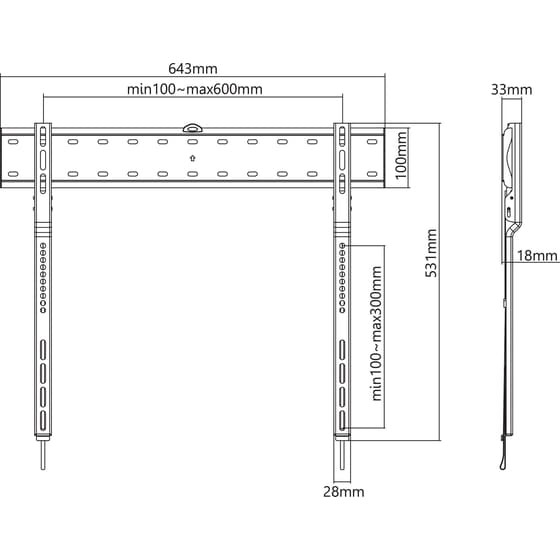 Βάση Τηλεόρασης Επιτοίχια Sbox PLB-7036F Σταθερή 43" - 80" έως 40 kg image 9