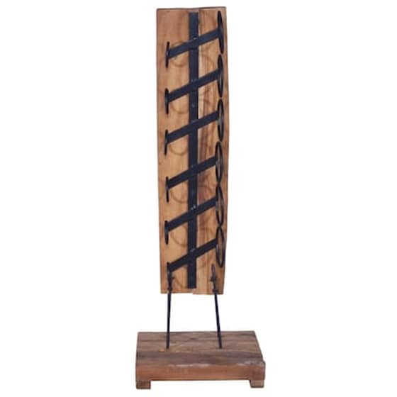 Κάβα Κρασιών Vidaxl Από Μασίφ Ξύλο Teak Για 6 Φιάλες - Καφέ image 2
