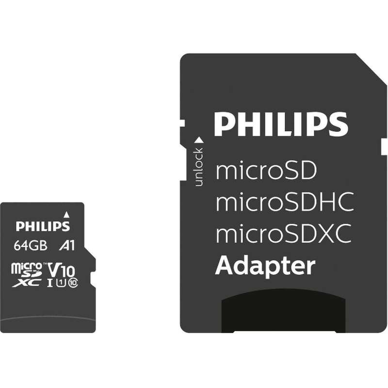 PHILIPS Philips microSDXC 64GB Class 10 U1 UHS-I με αντάπτορα