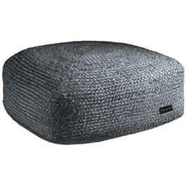 Πουφ Guy Laroche Boho Ψάθινο 50x50x25 cm - Ανθρακί