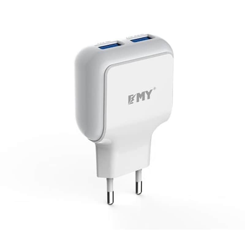 EMY Φορτιστής Πρίζας Emy My-220 2x Usb 2.4A - White