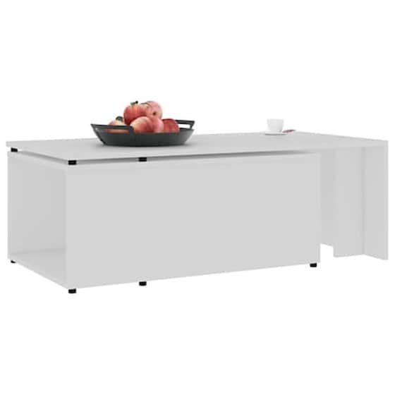 Τραπεζάκι Σαλονιού VidaXL από Μοριοσανίδα 150x50x35cm - Λευκό image 4