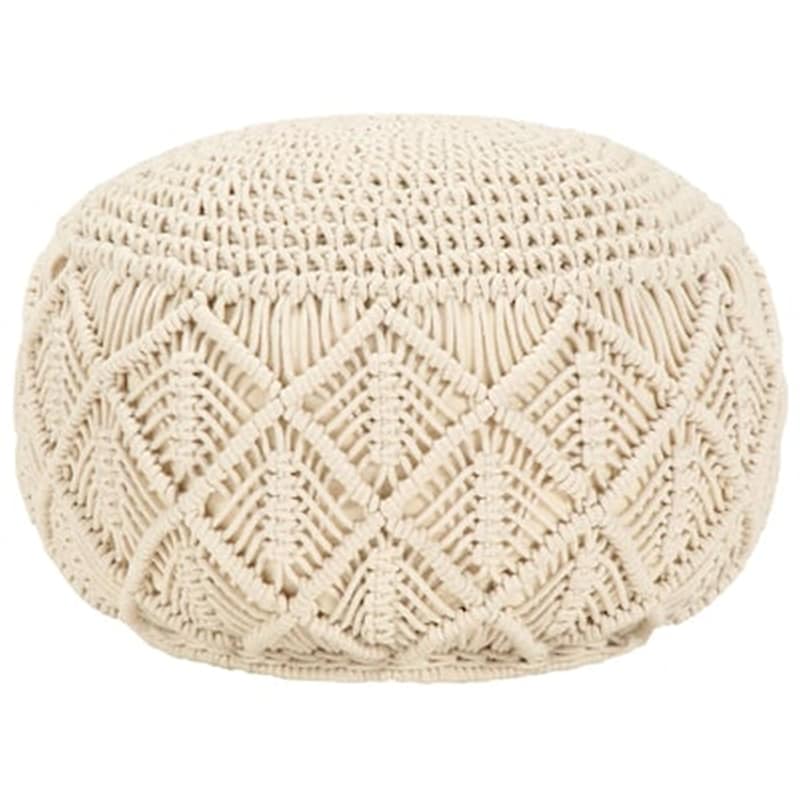 VIDAXL Πουφ Vidaxl Χειροποίητο Μακραμέ Από Βαμβάκι 45x30 cm - Mπεζ