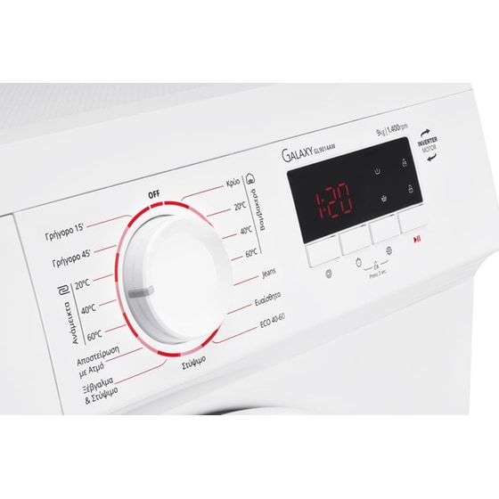 INVENTOR GL9014AW 9 kg 1.400 Στροφές Λευκό Πλυντήριο Ρούχων image 7
