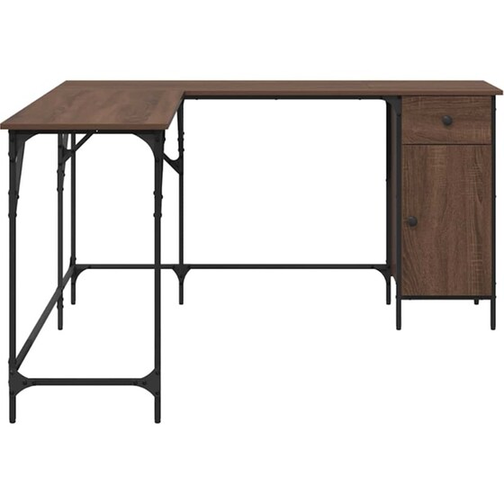 Γραφείο VidaXL από Επεξεργασμένο Ξύλο 141x141x75 cm - Καφέ Δρυς image 4