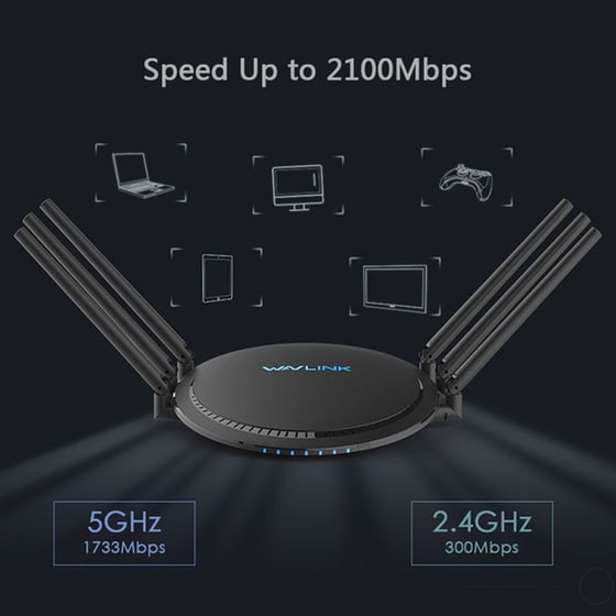 Wavlink AC2100 Ασύρματο Router Wi‑Fi Dual Band με Θύρες Gigabit και USB 3.0 image 2