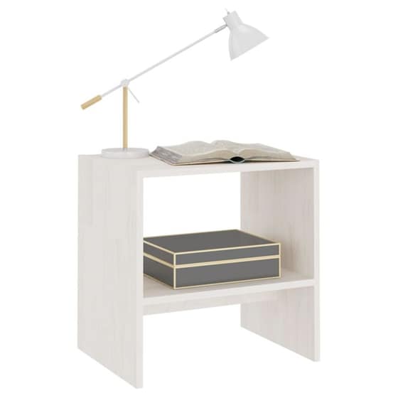 Κομοδίνο Vidaxl Από Μασίφ Ξύλο Πεύκου 40x30.5x40 cm - Λευκό image 3